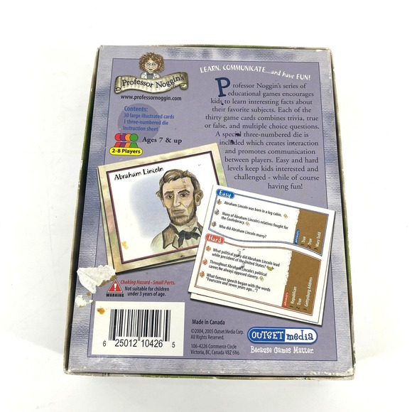 Professor Noggins Civil War Card Game Educational Trivia Ages 7 and Up COMPLETE - Picture 3 of 4